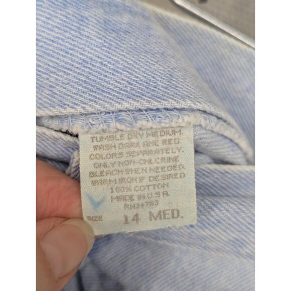 Riders Light Blue Denim Jeans Shorts Size 14M High Waisted USA Vintage -0925F163 - Picture 2 of 8